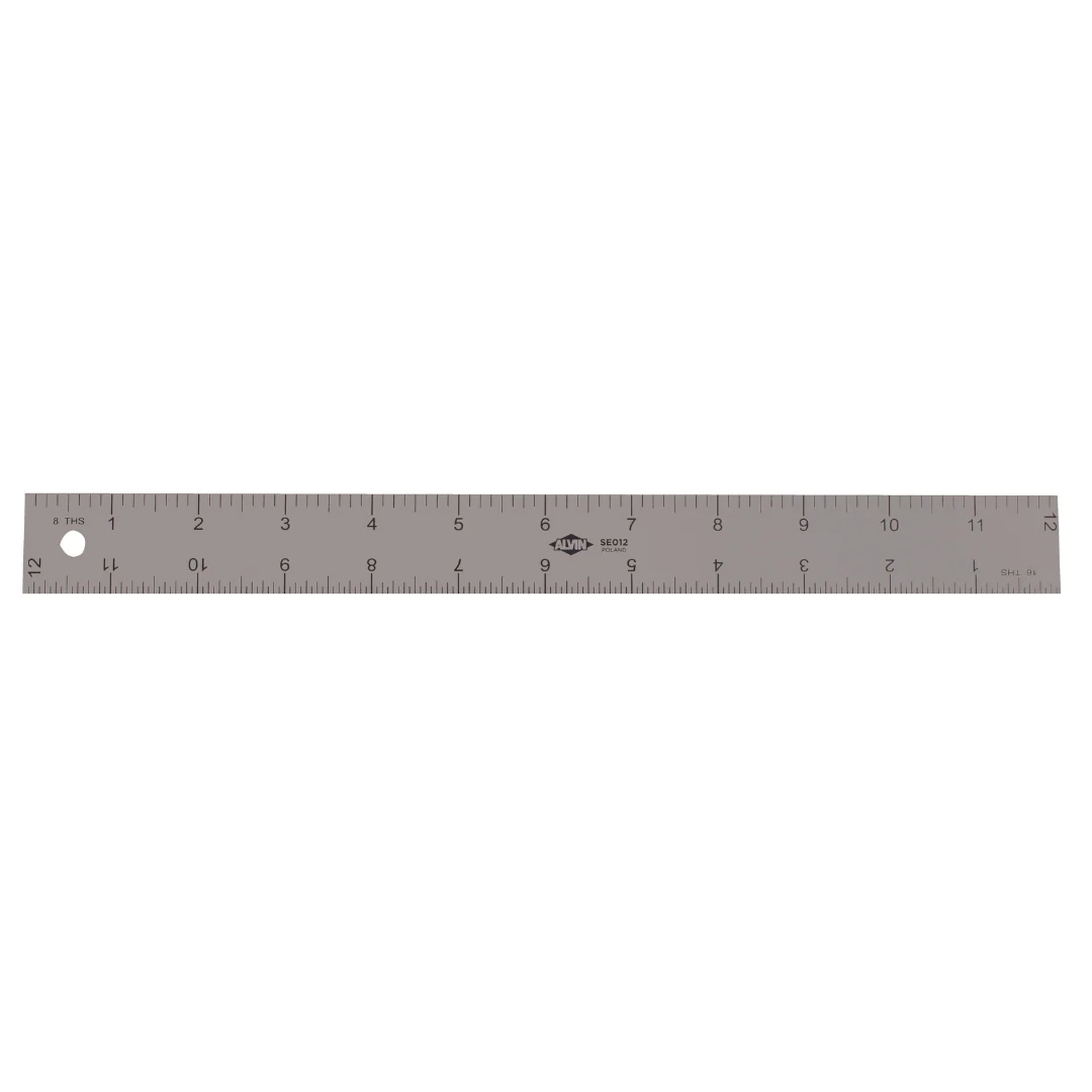 Alum Ruler 12" 8ths & 16ths