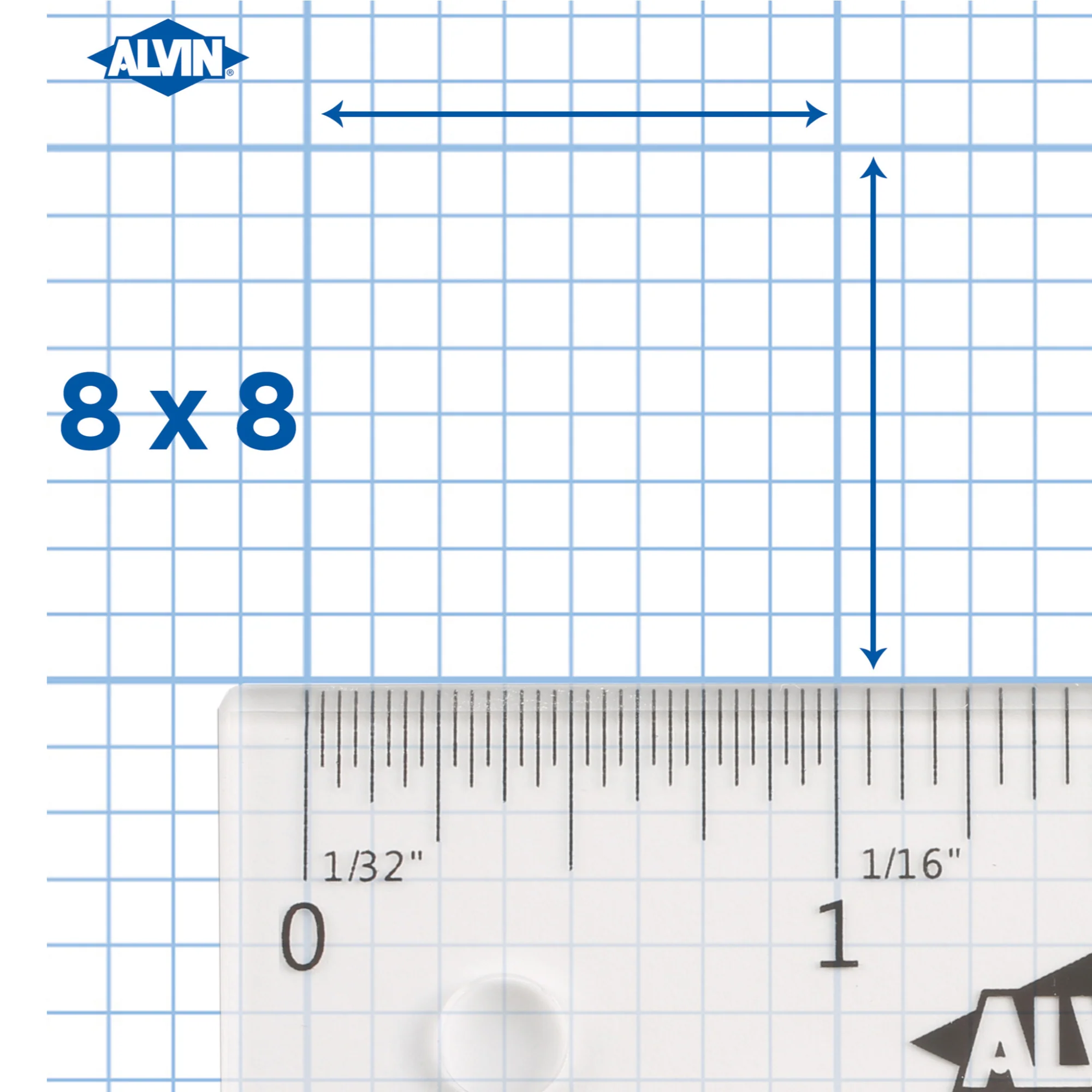 Cross Section Graph Paper Pad / 50 Sheet available in 4x4, 8x8 or 10x10 Grid - Image 30