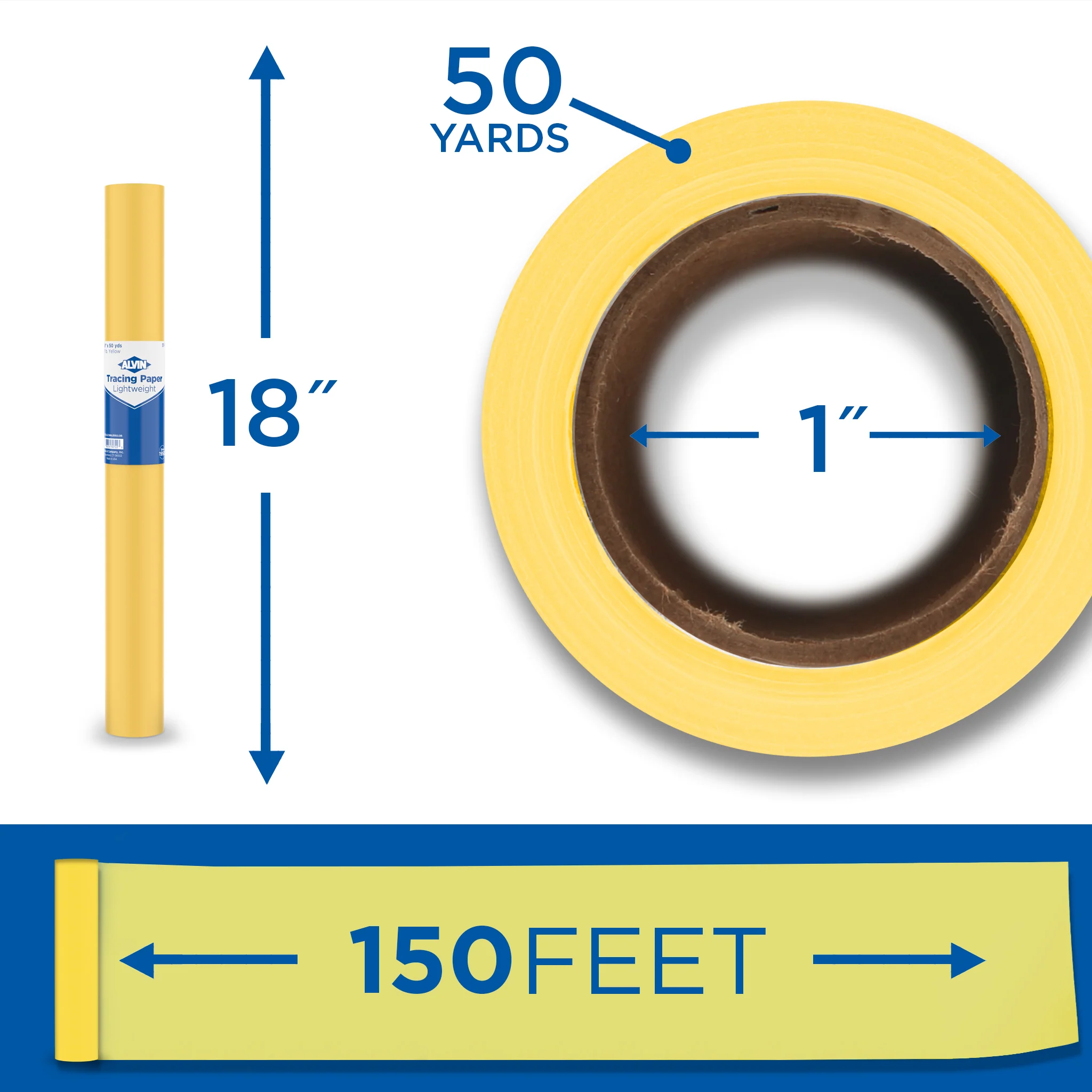 Tracing Paper Roll - Yellow, 50 Yards - Image 16