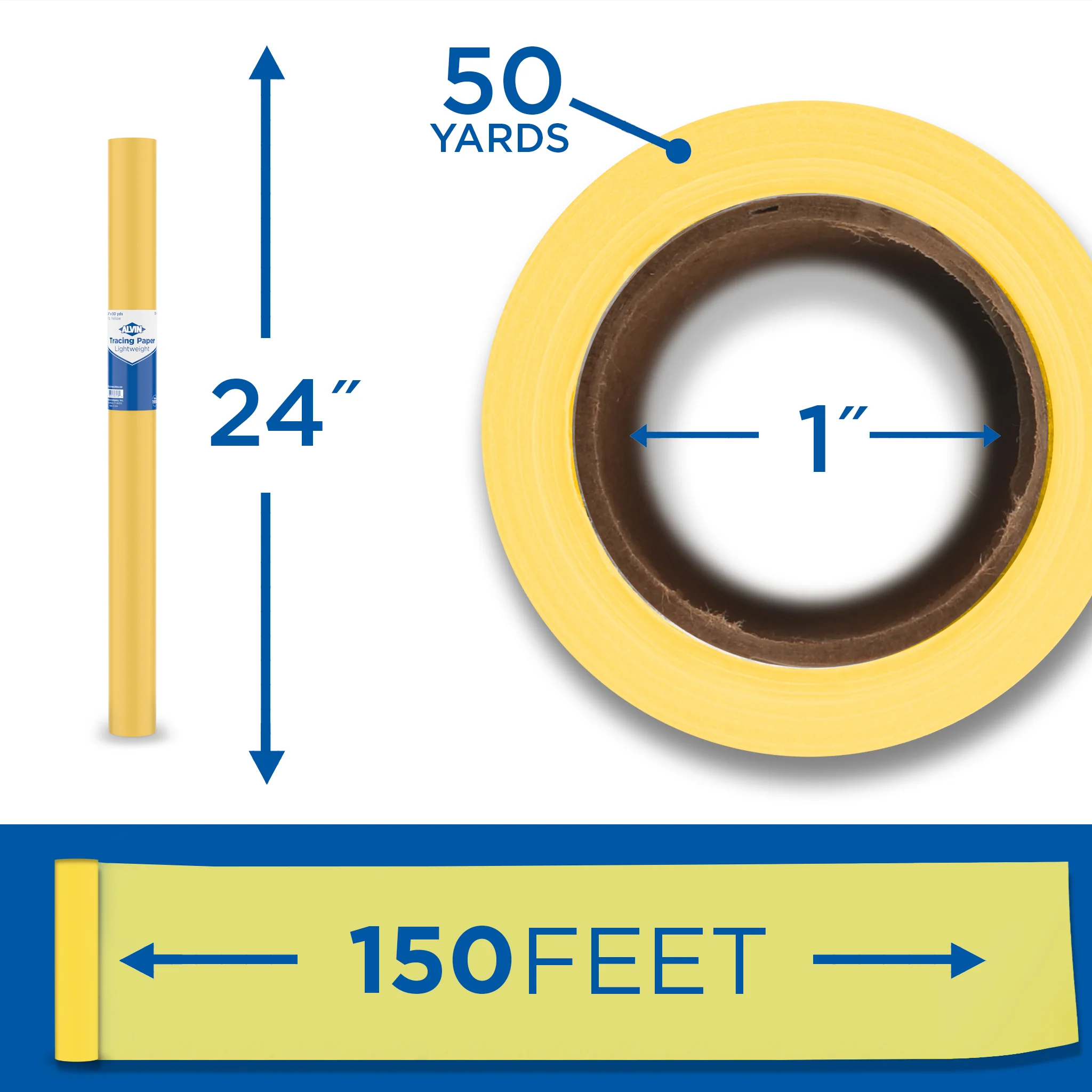 Tracing Paper Roll - Yellow, 50 Yards - Image 23