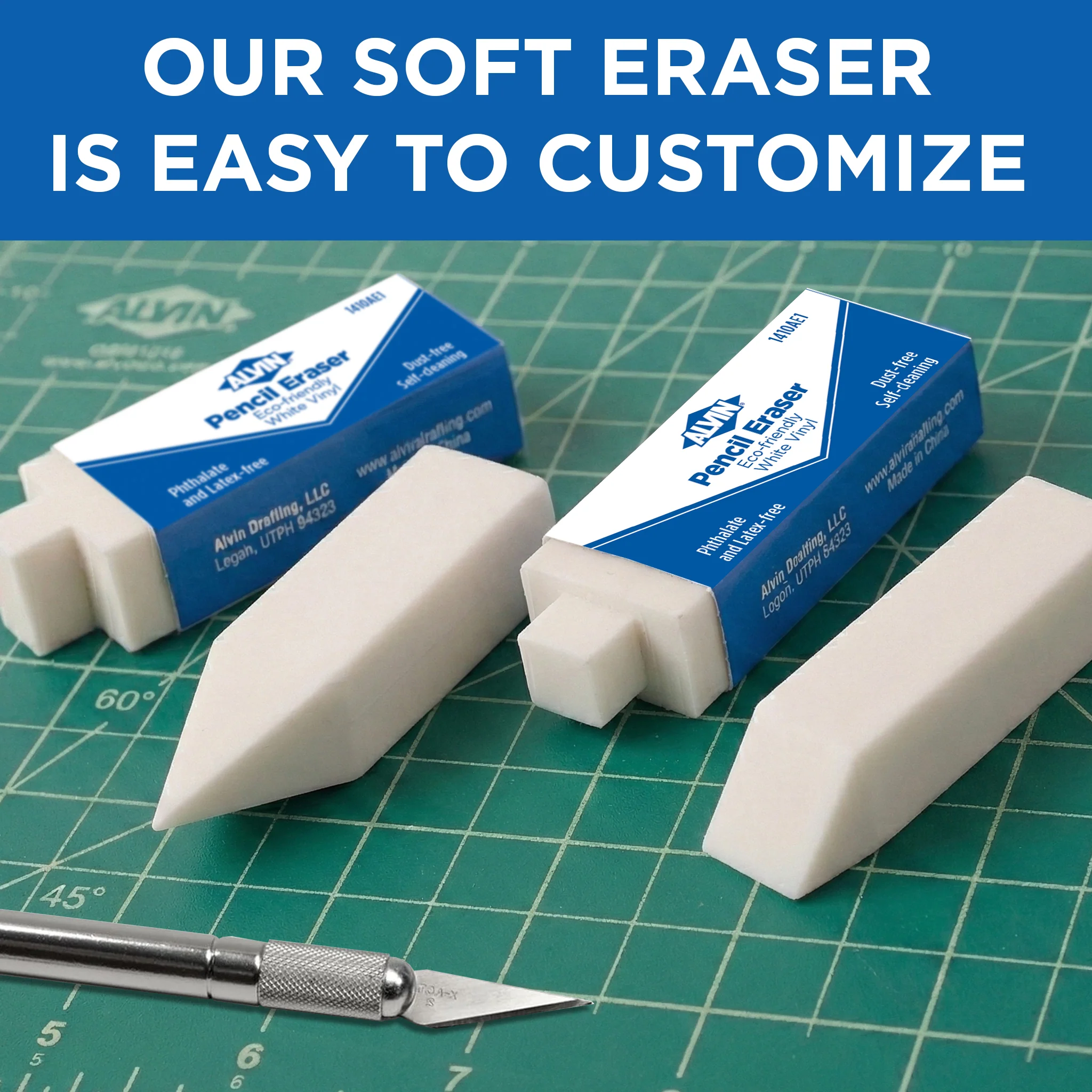 1410AE White Vinyl Erasers - Image 17