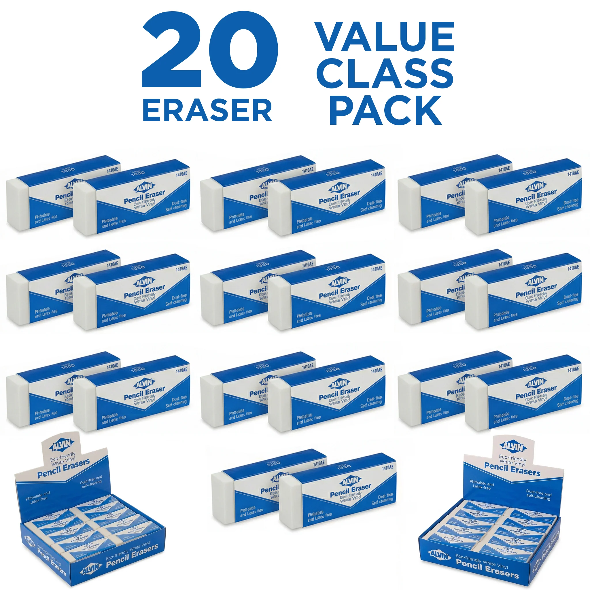 1410AE White Vinyl Erasers - Image 19