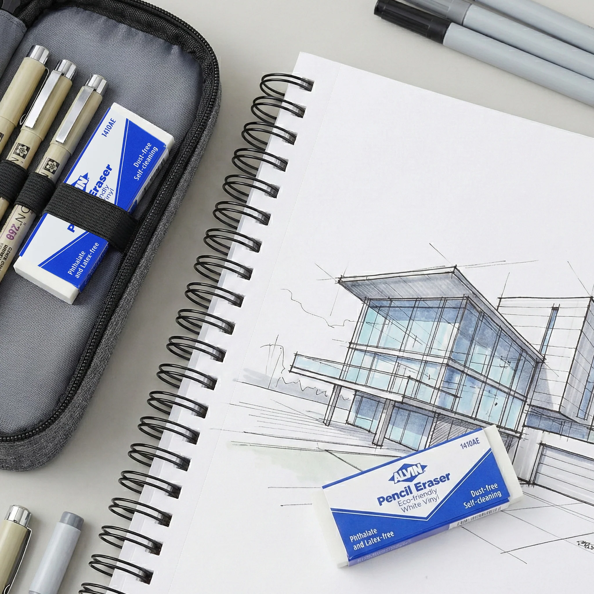 1410AE White Vinyl Erasers - Image 4