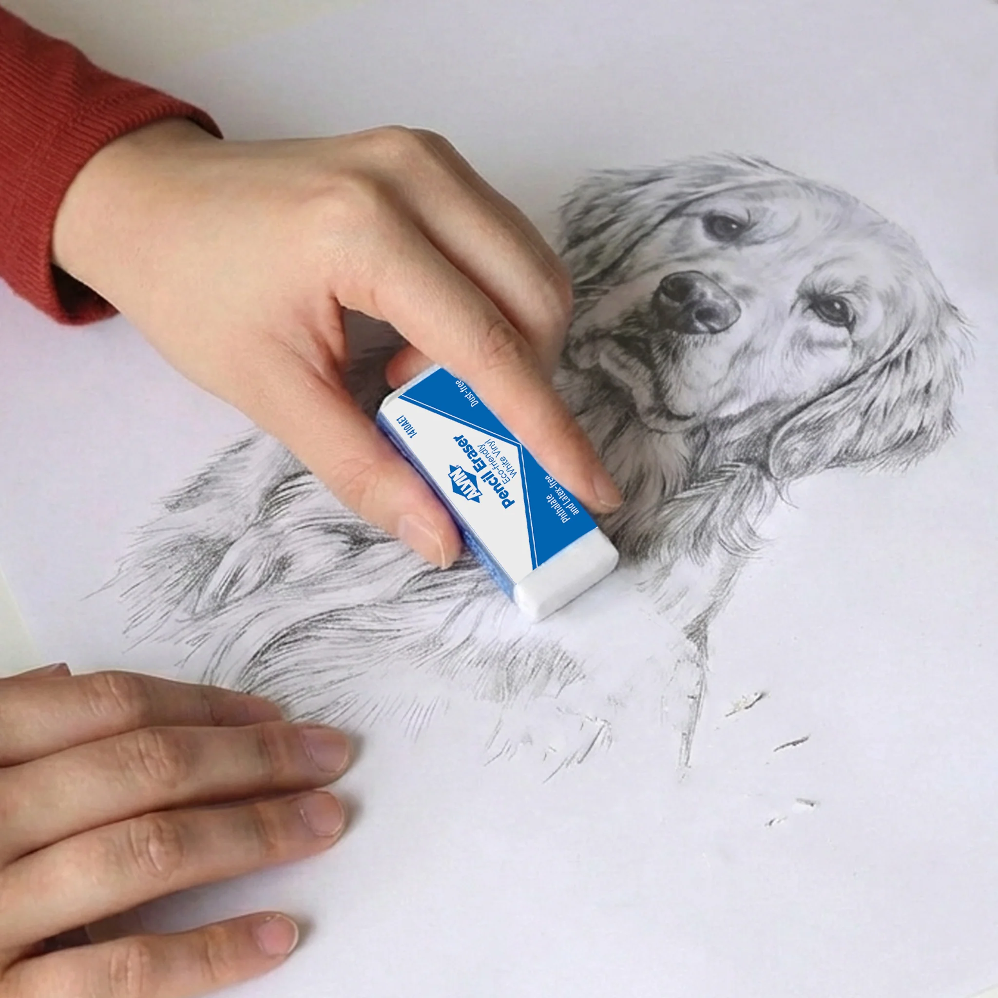 1410AE White Vinyl Erasers - Image 5