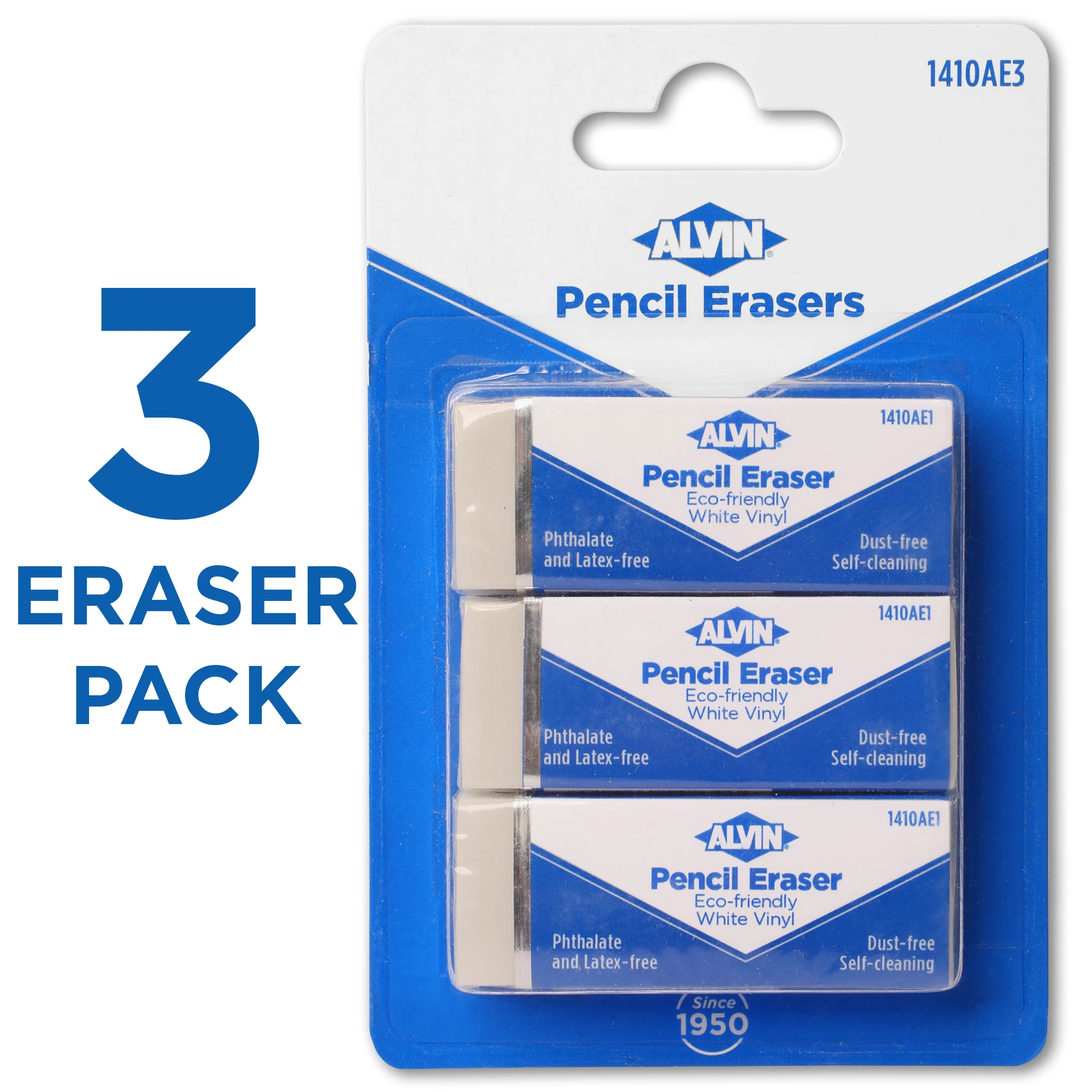 1410AE White Vinyl Erasers - Image 6