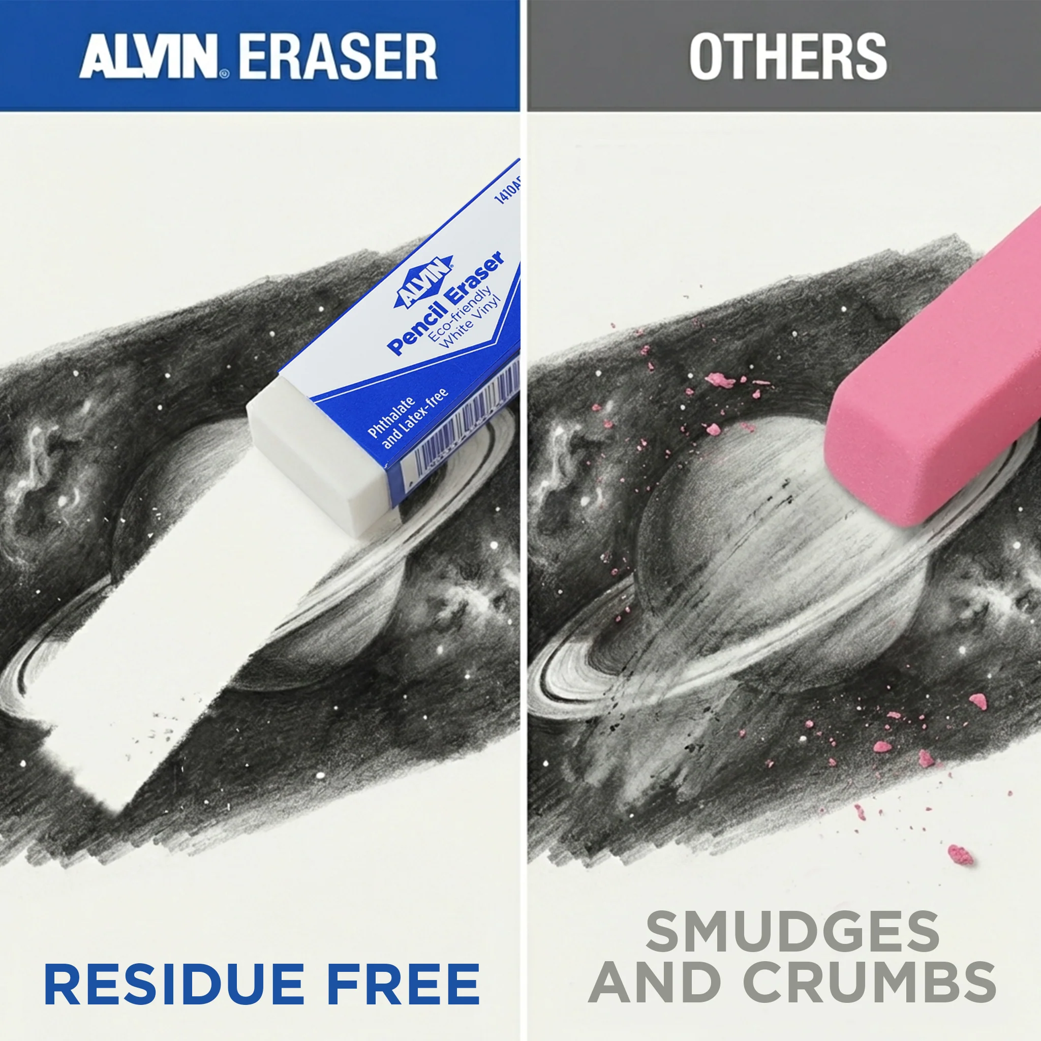 1410AE White Vinyl Erasers - Image 7