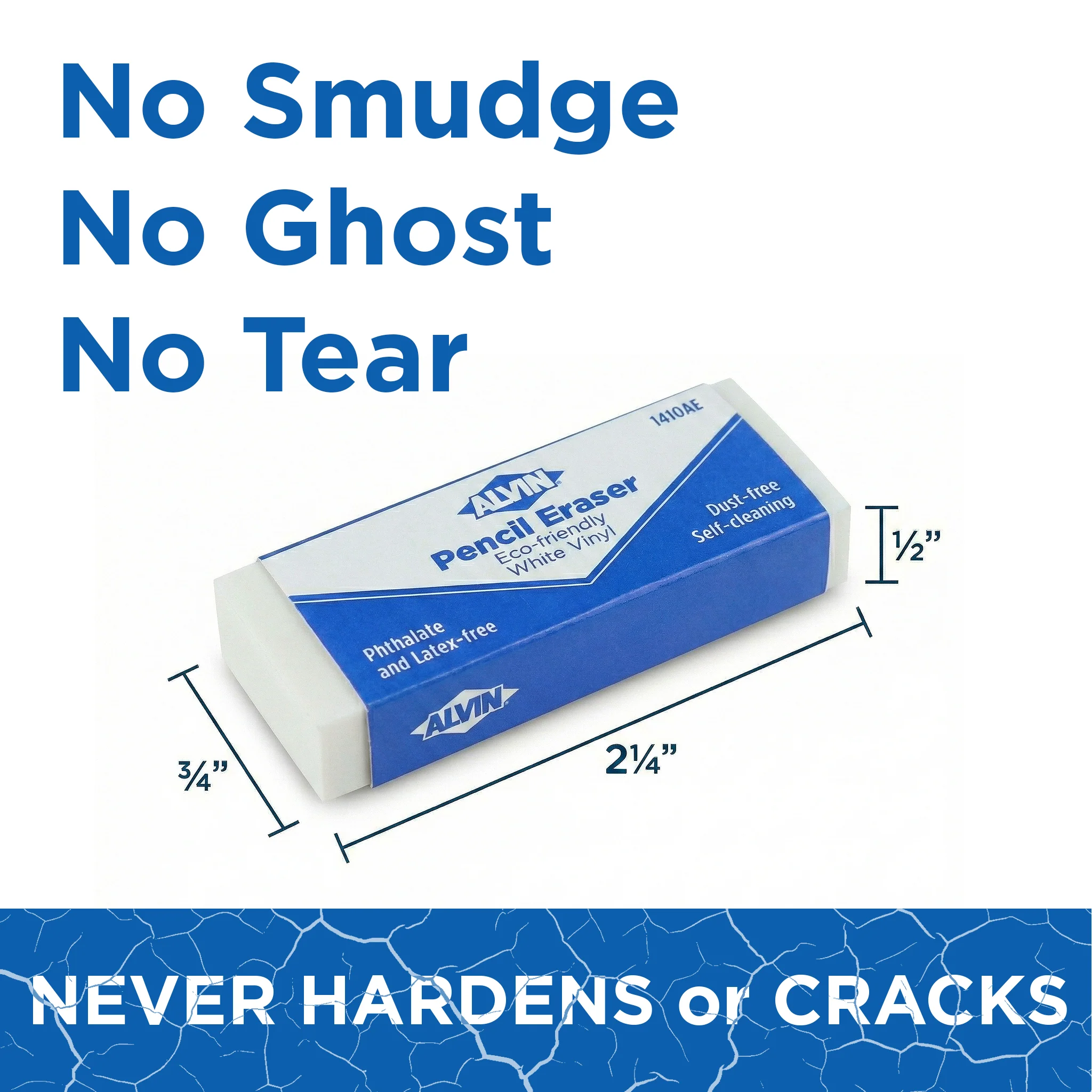 1410AE White Vinyl Erasers - Image 9